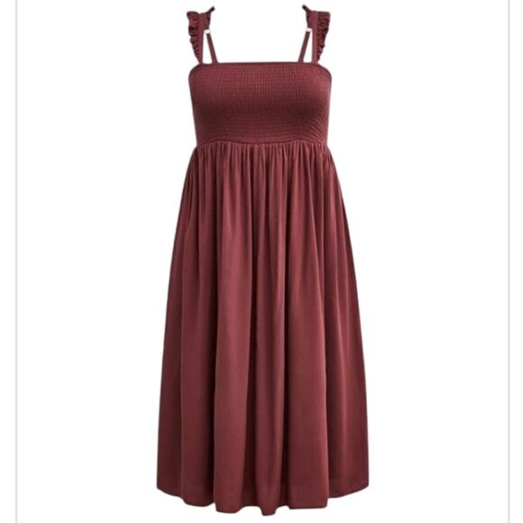 NWOT Midi Challis Smocked Tiered Dress - Picture 4 of 8